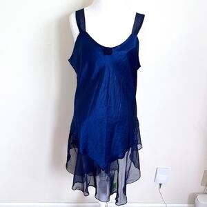 Vintage Y2K Fairy Whimsigoth Slip Dress Nightgown Size 3X Blue Coquette Romantic